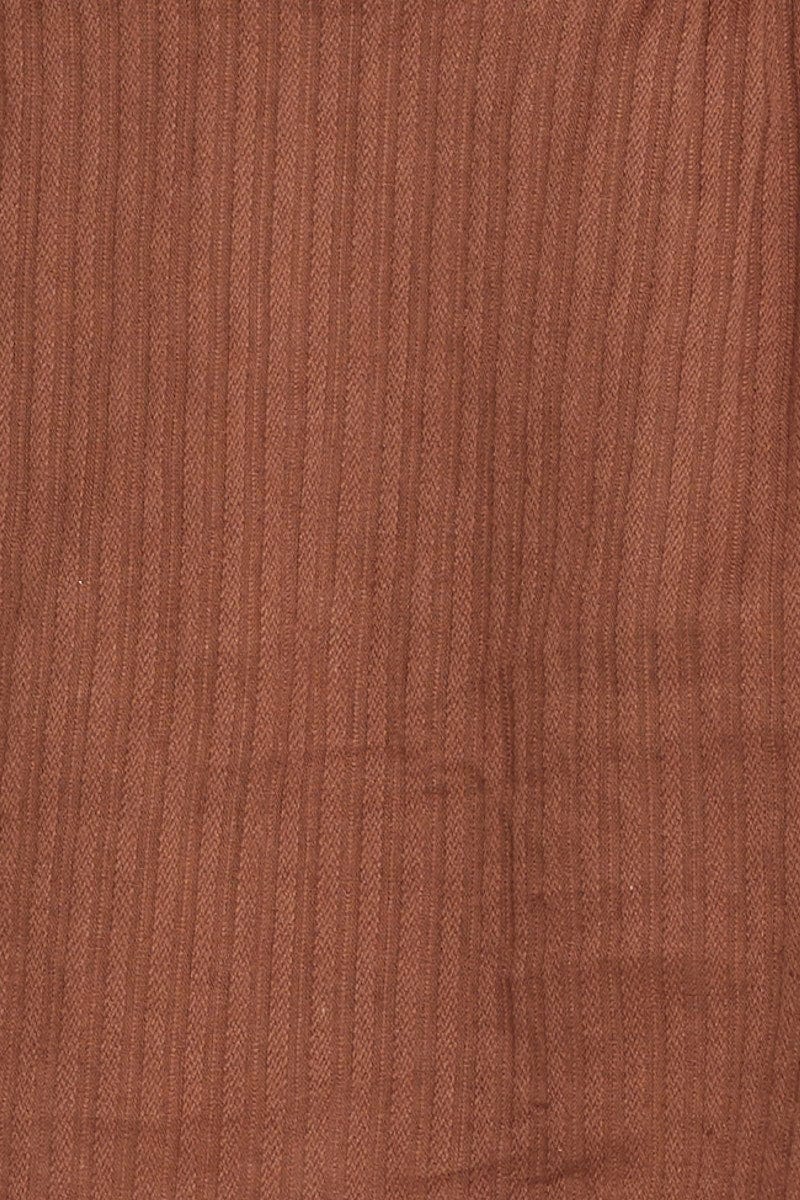 Brown Singlet Top Sleeveless V-Neck