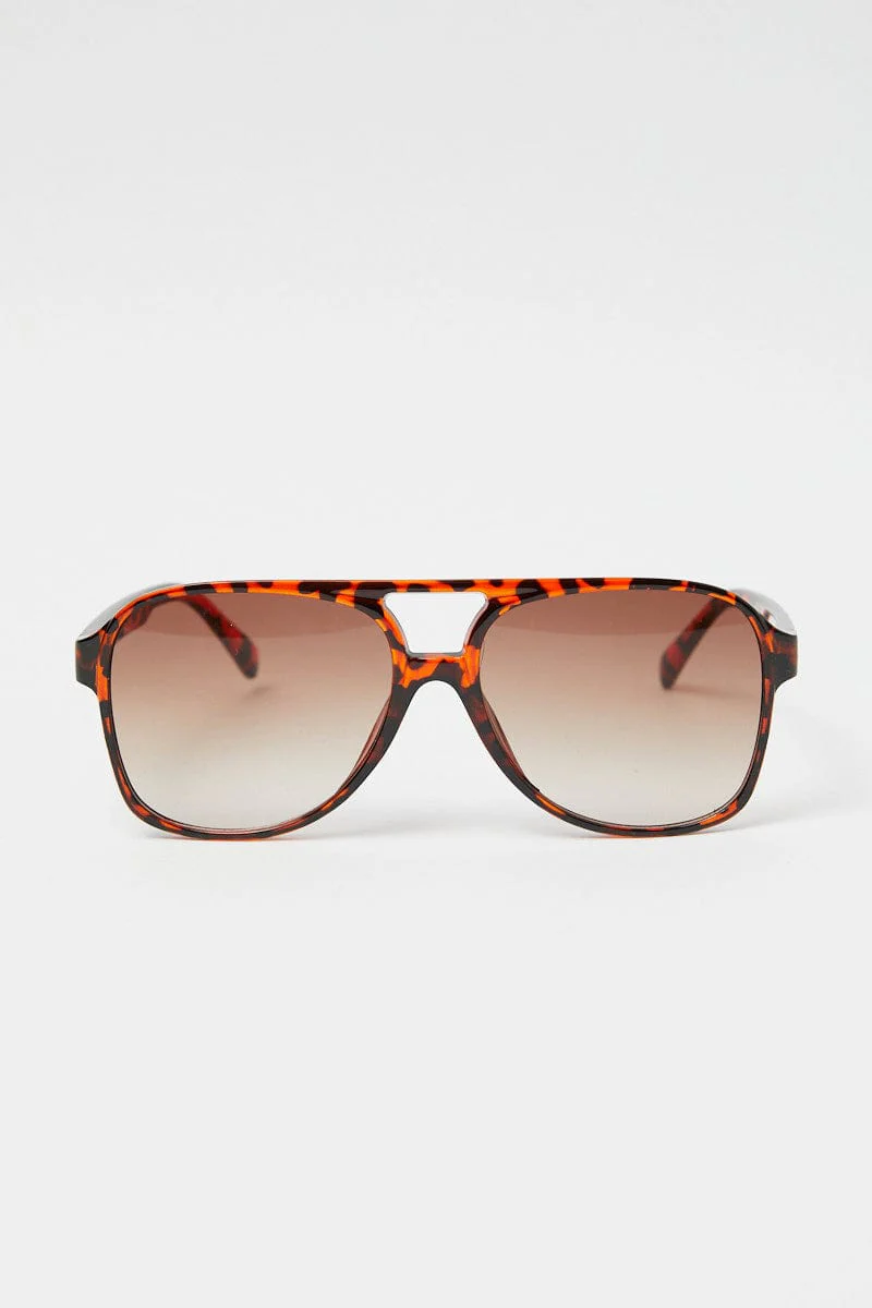 Brown Animal Print Fashion Sunglasses