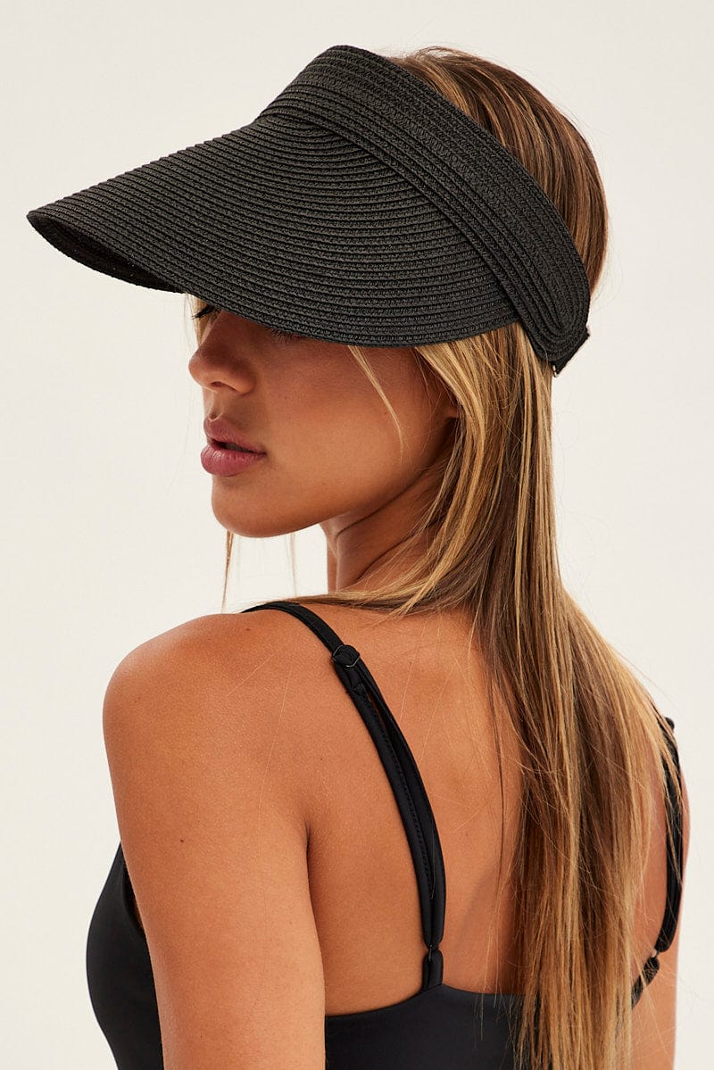 Black Straw Visor