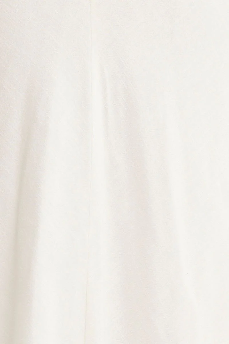 White Twist Front Dress Sleeveless Midi