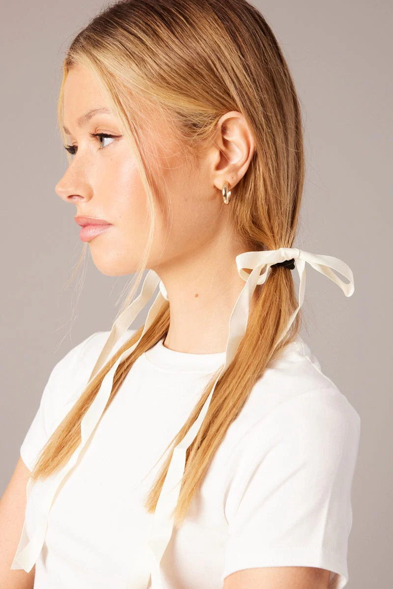 White 2 Pack Hair Bows