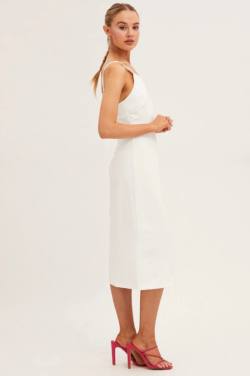 White Midi Dress Bodycon