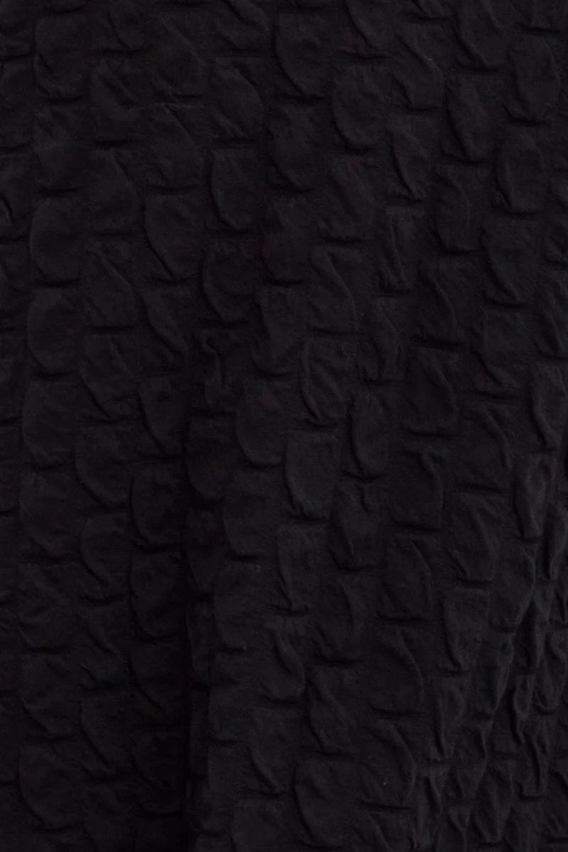 Black Maxi Skirt High Rise Bodycon Textured Jersey