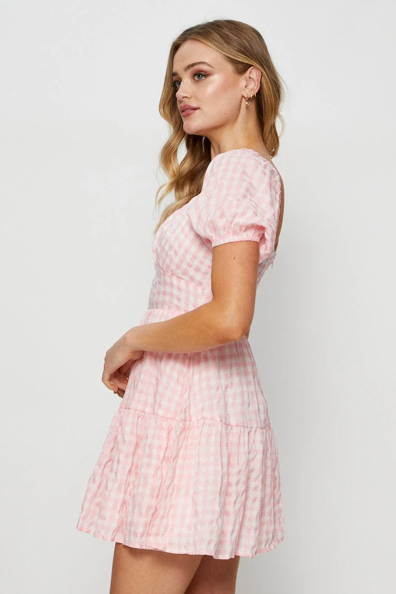 Check Mini Dress Sweetheart