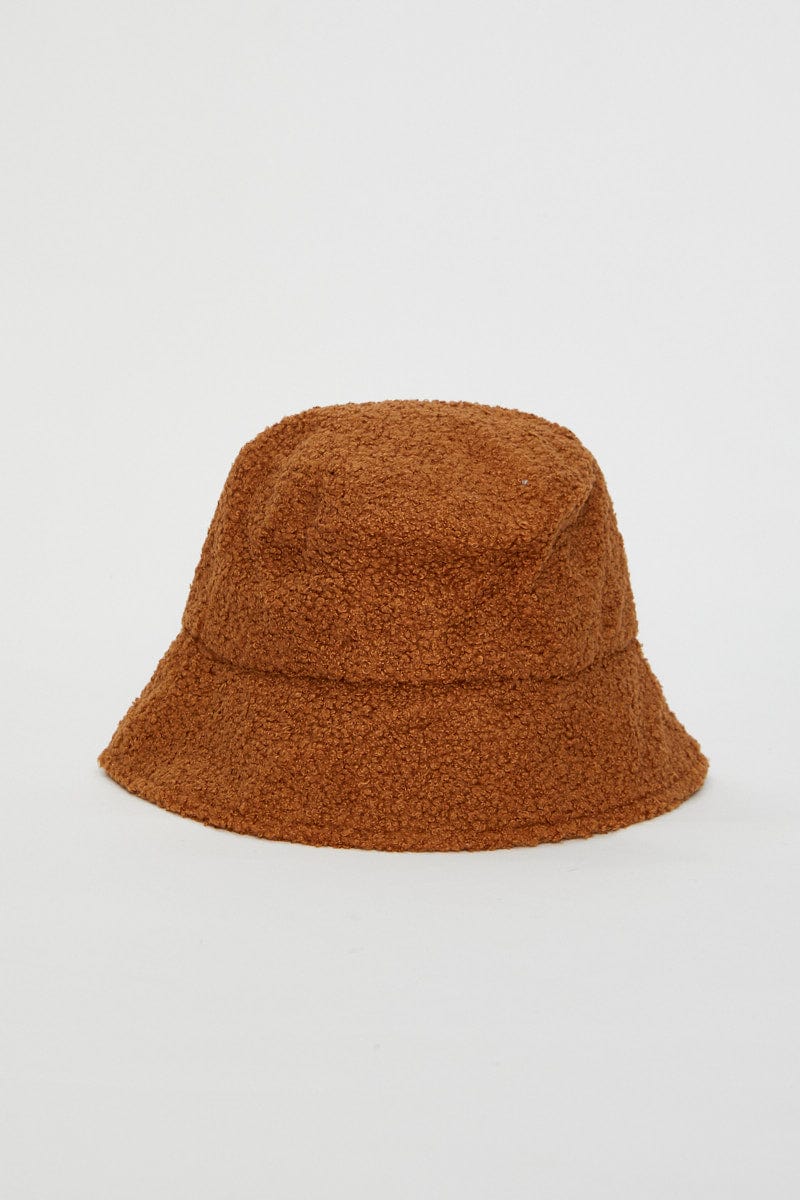 Brown Fuzzy Bucket Hat