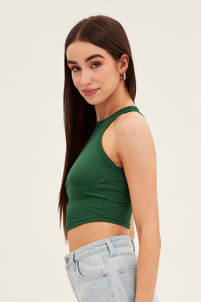 Green Basic Jersey Top