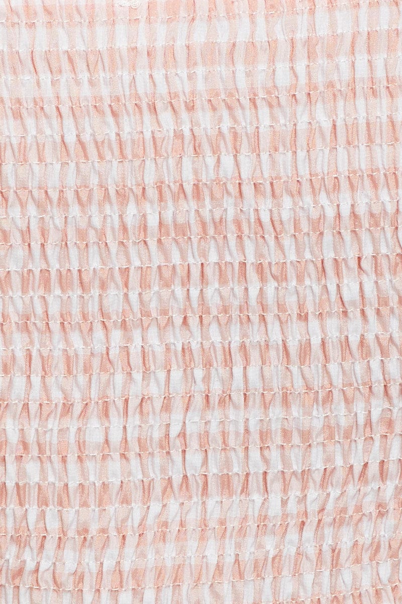 Check Crop Top Short Sleeve