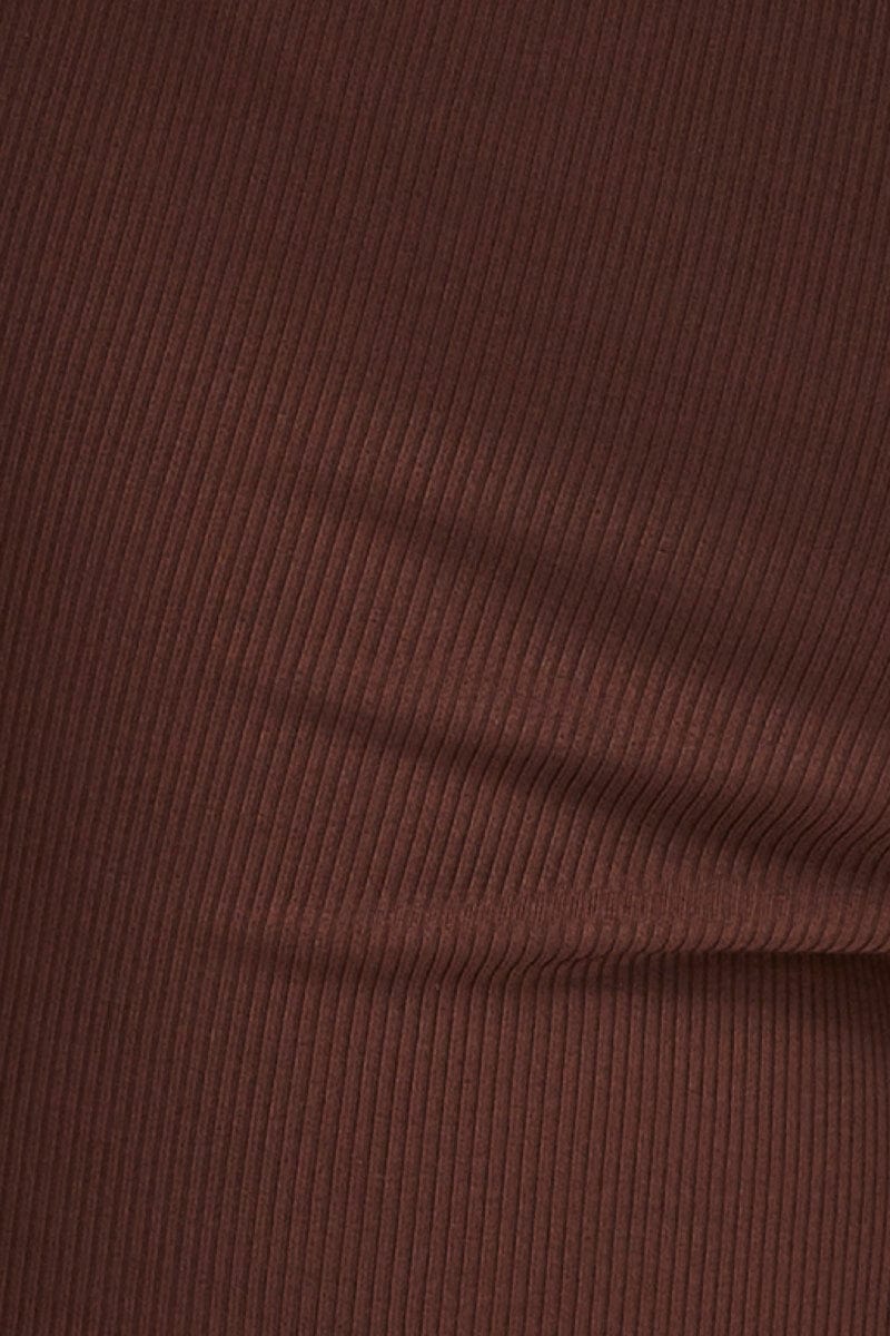 Brown Biker Shorts High Rise Waist Tie