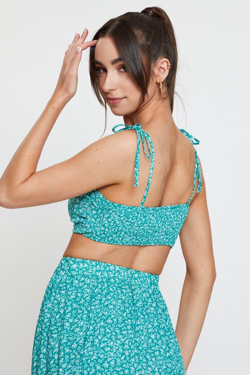 Print Crop Top Sleeveless