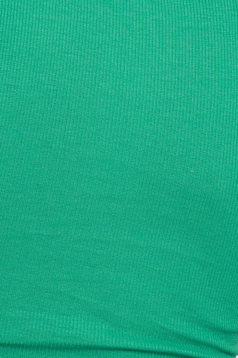 Green Crop Top Ribbed
