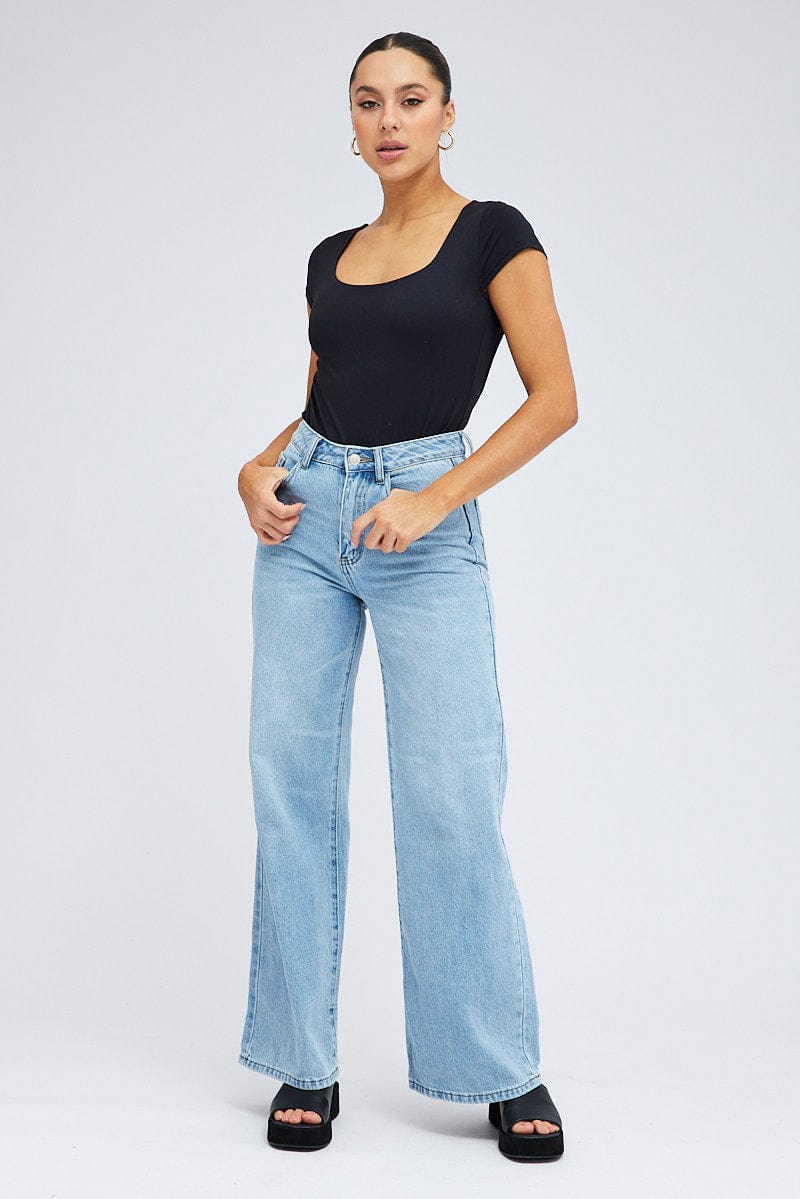 Black Open Back Bodysuit Strappy Short Sleeve