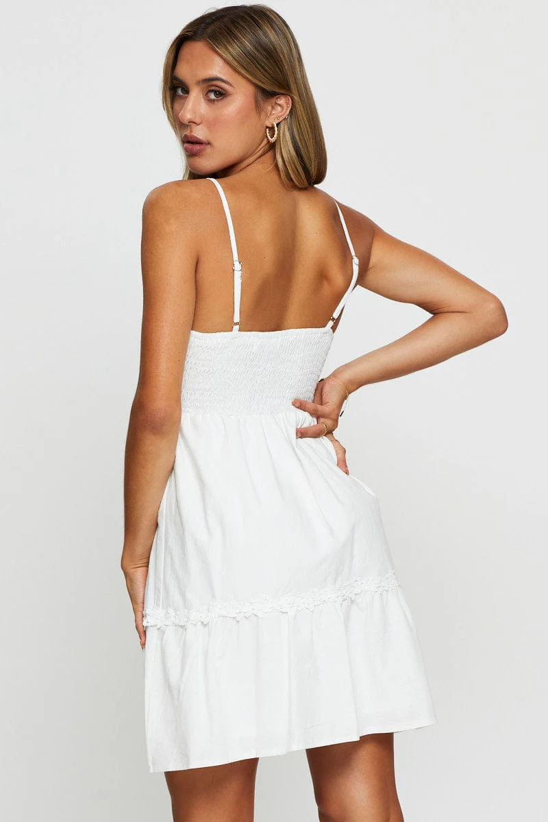 White A Line Dress Mini