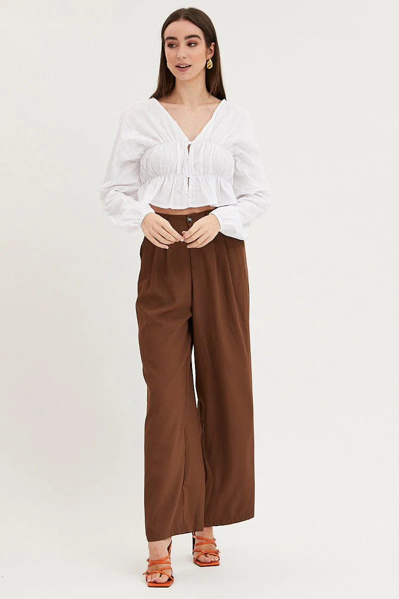White Shirt Top Long Sleeve