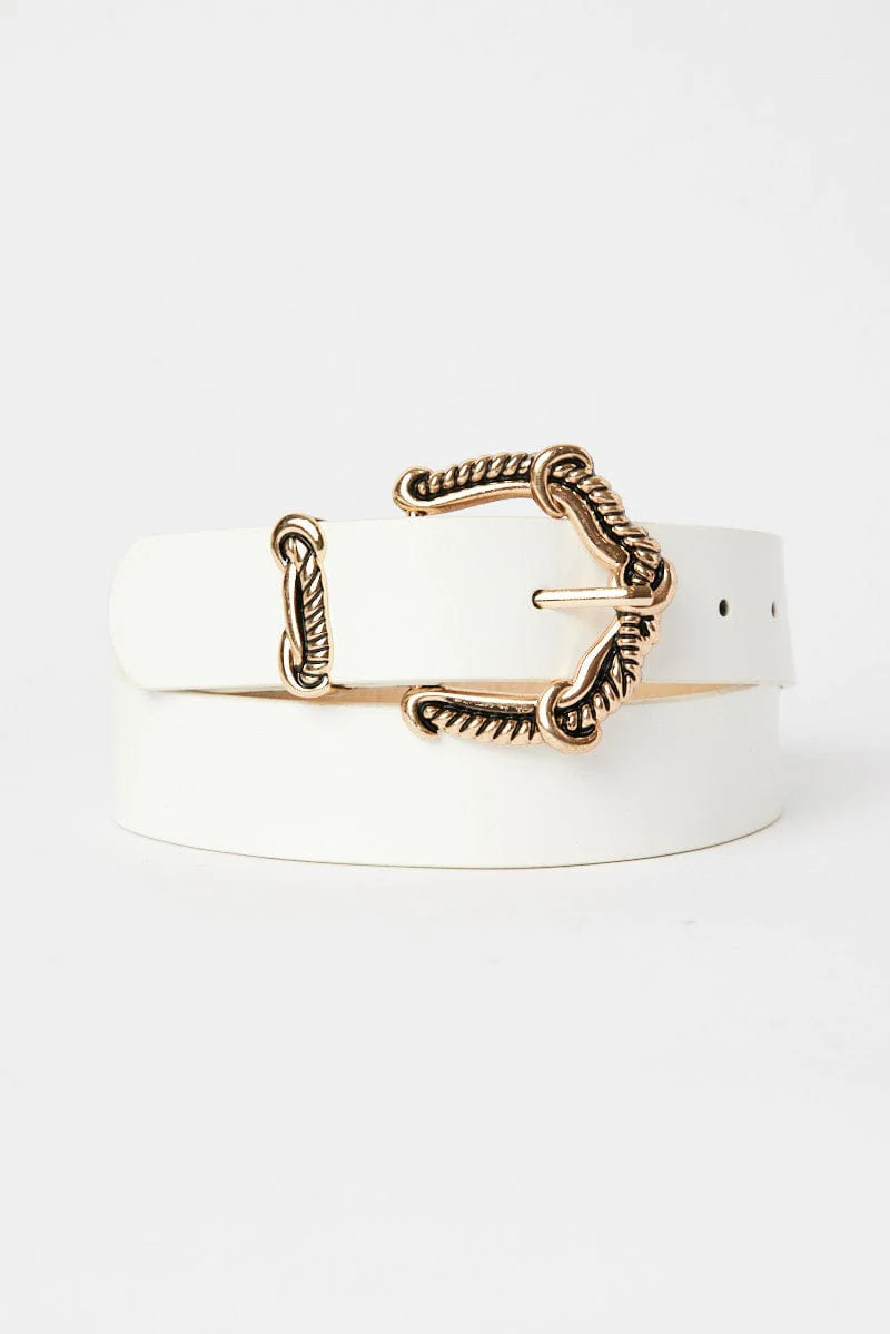 White Buckle Belt