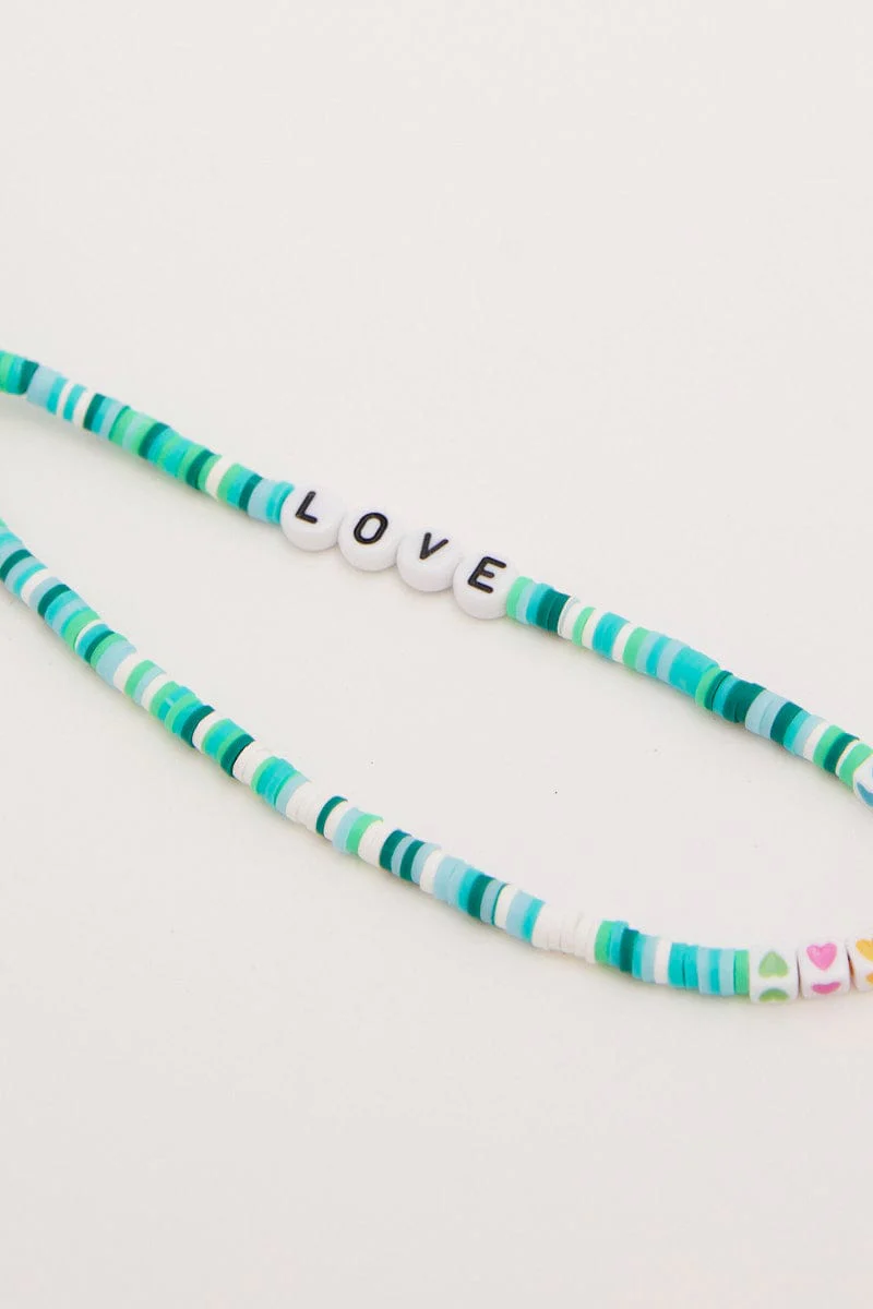 Green Love And Heart Phone Chain