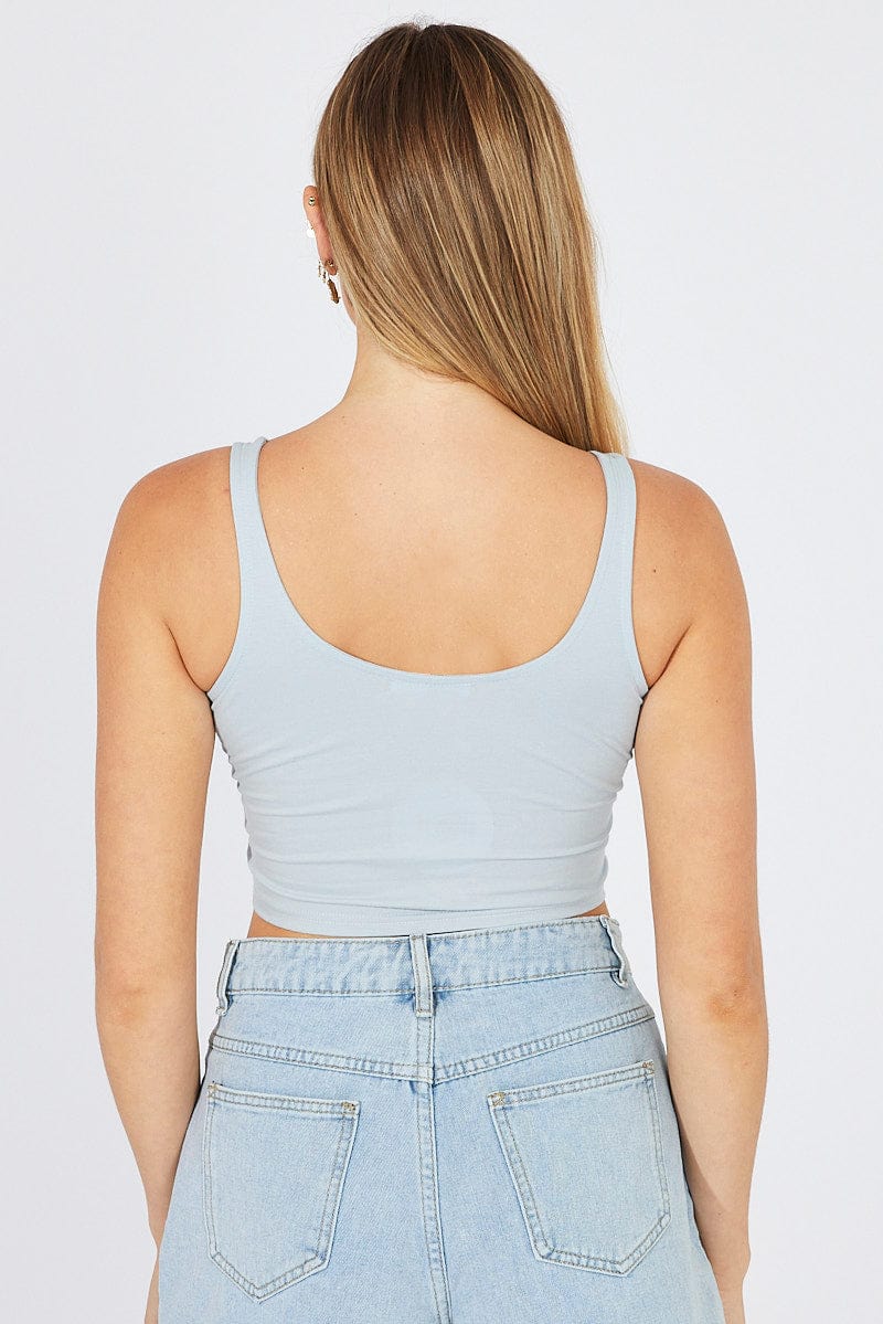 Blue Graphic Singlet Top