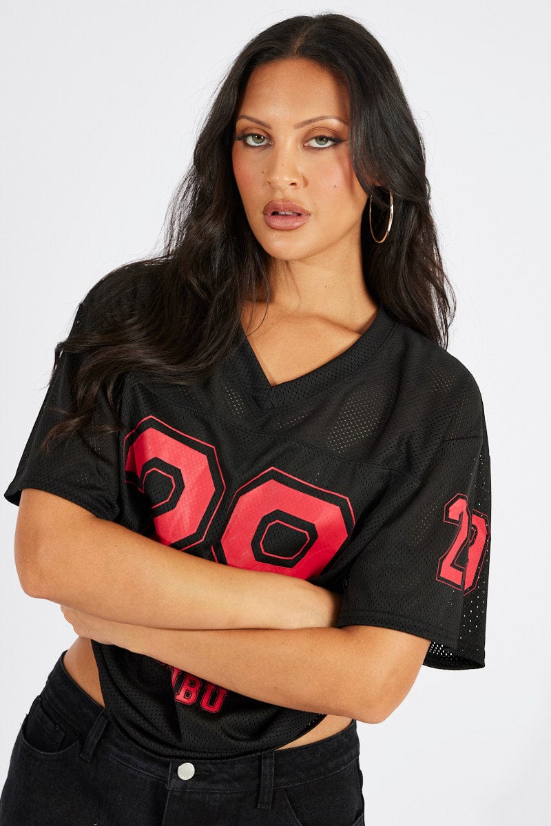 Black Sports Tee Short Sleeve