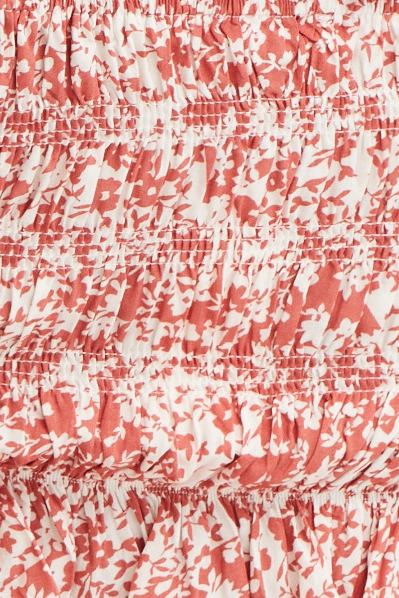 Print Crop Top Short Sleeve Tie Up