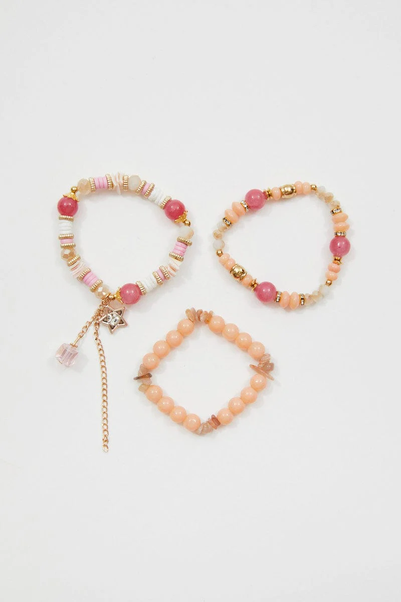 Orange Beaded Bracelet