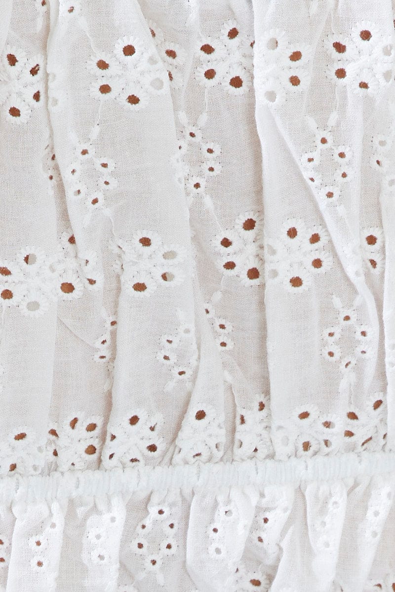 White Crop Top Eyelet