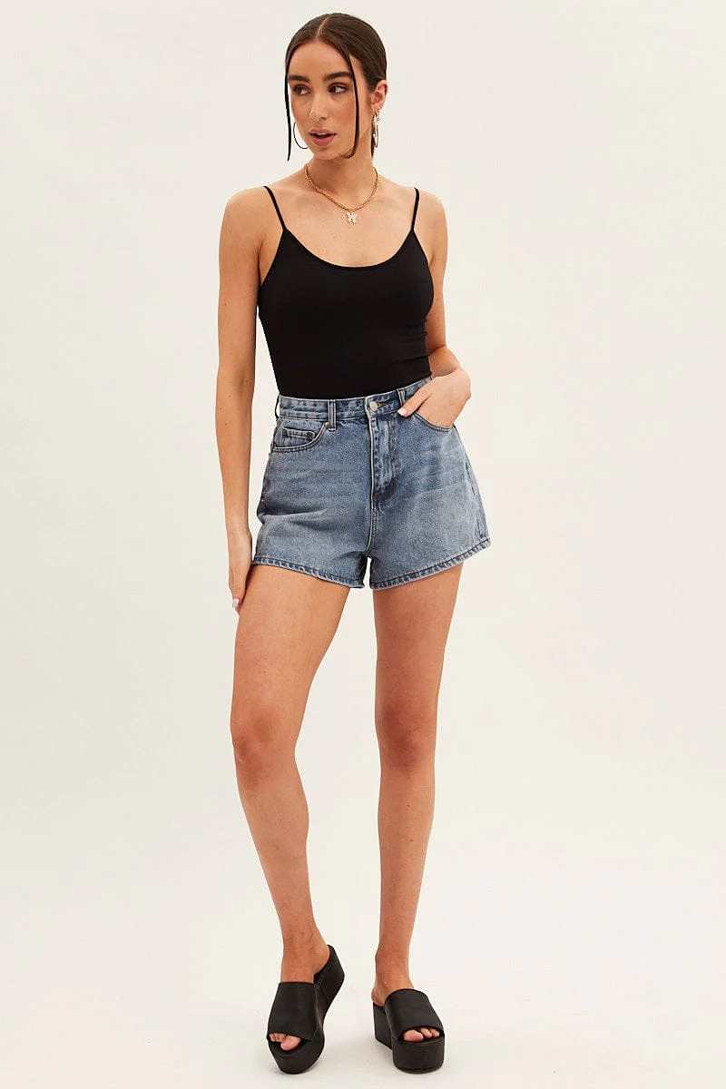 Black Seamless Singlet Top