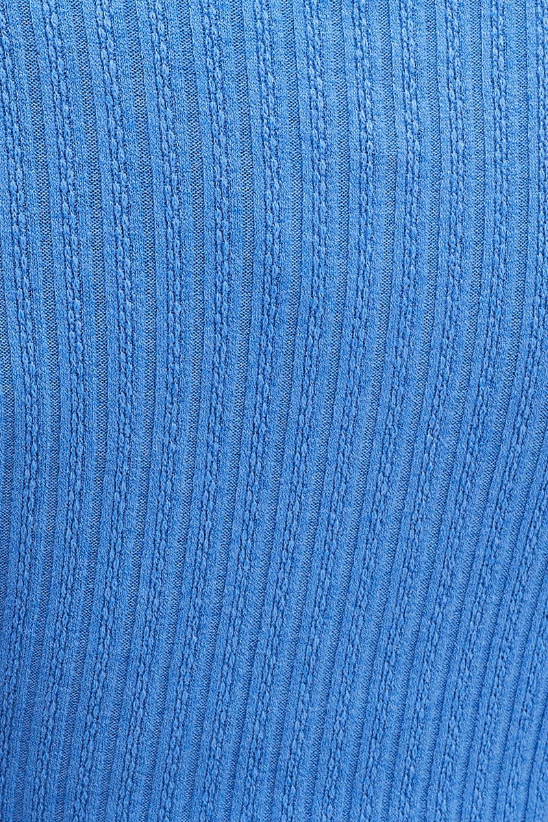 Blue Rib Top Long Sleeve