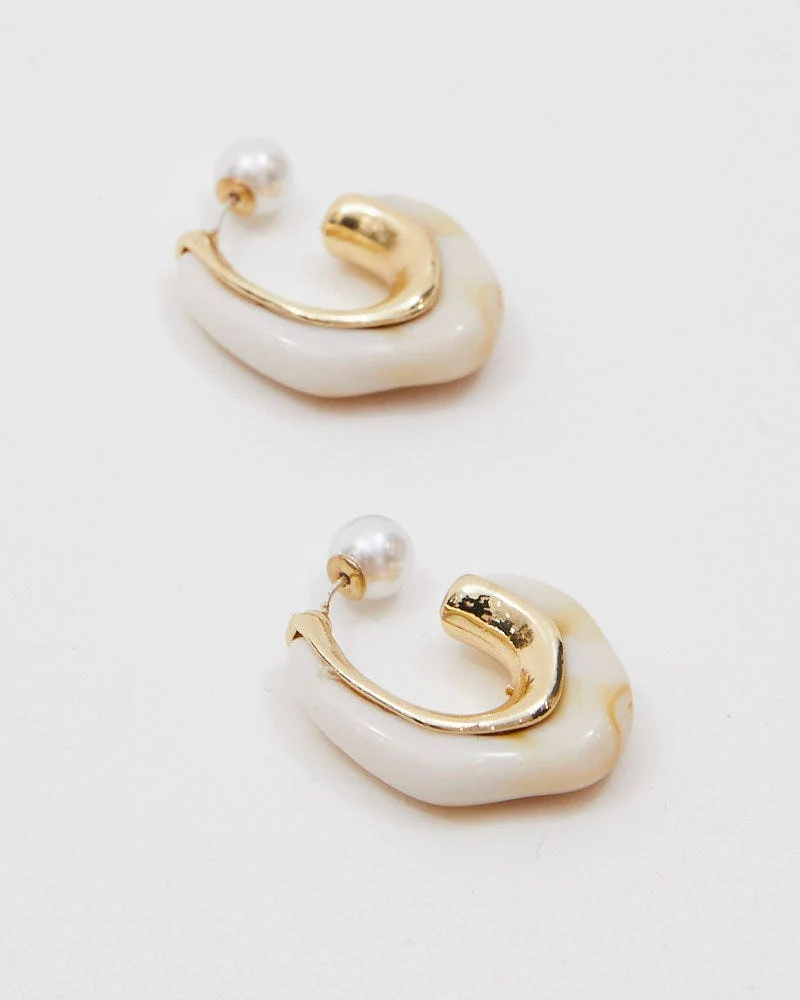 Red Chunky Acrylic Hoop Earrings