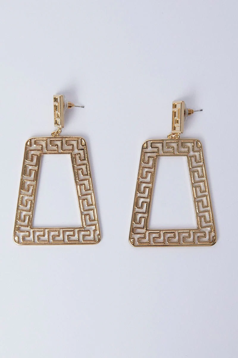 Gold Statement Decor Earrings