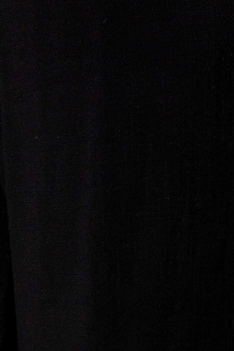 Black Tapered Pants Elasticated Waist Cropped