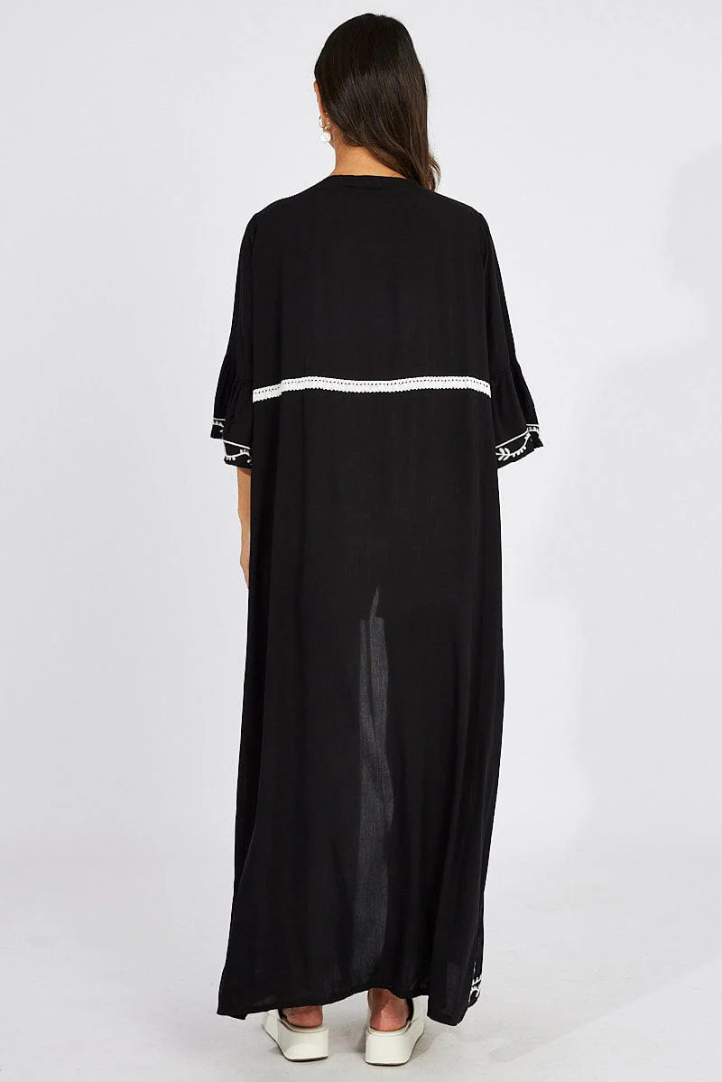 Black Kimono Half Sleeve