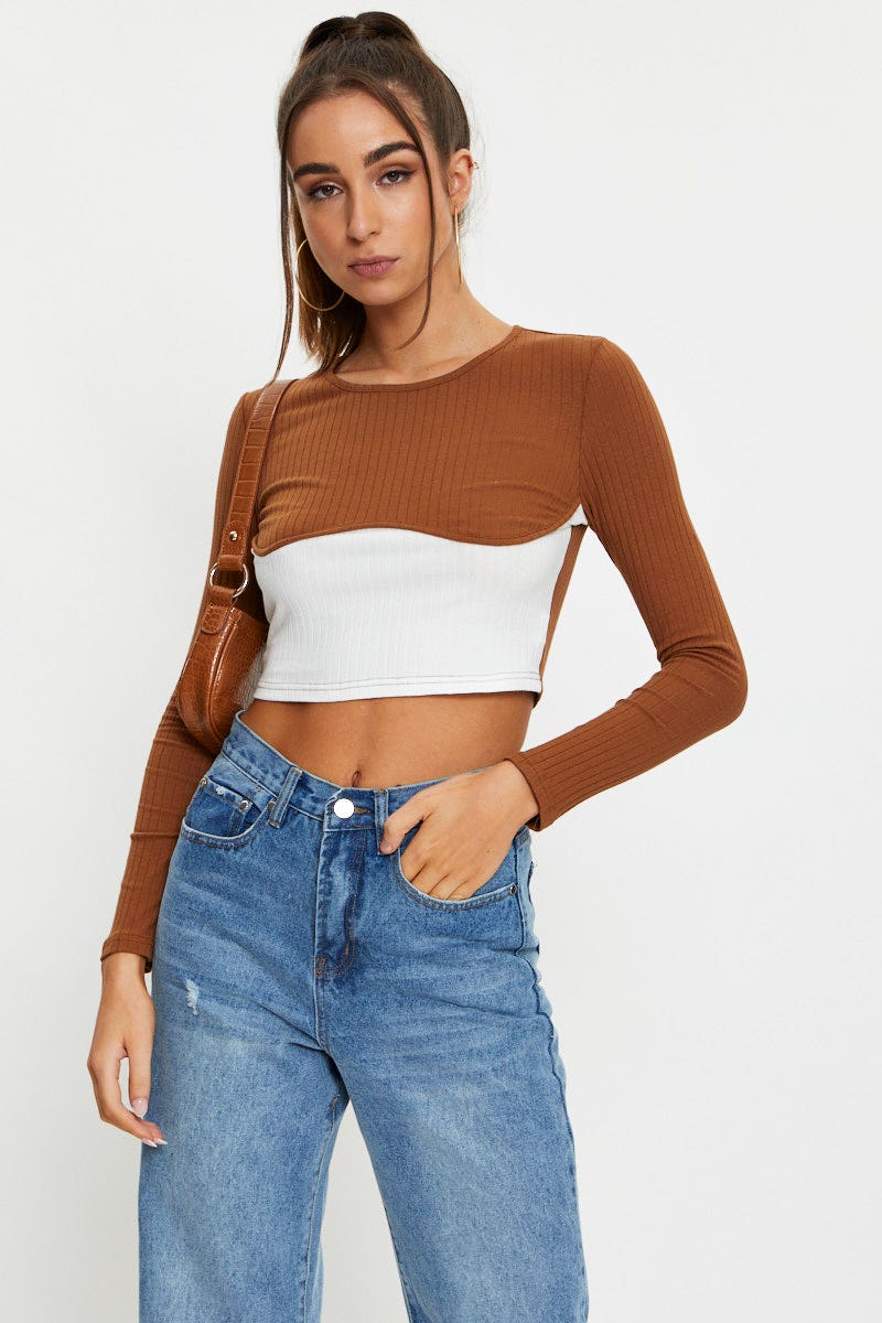 Multi Colourblock Bustier Top