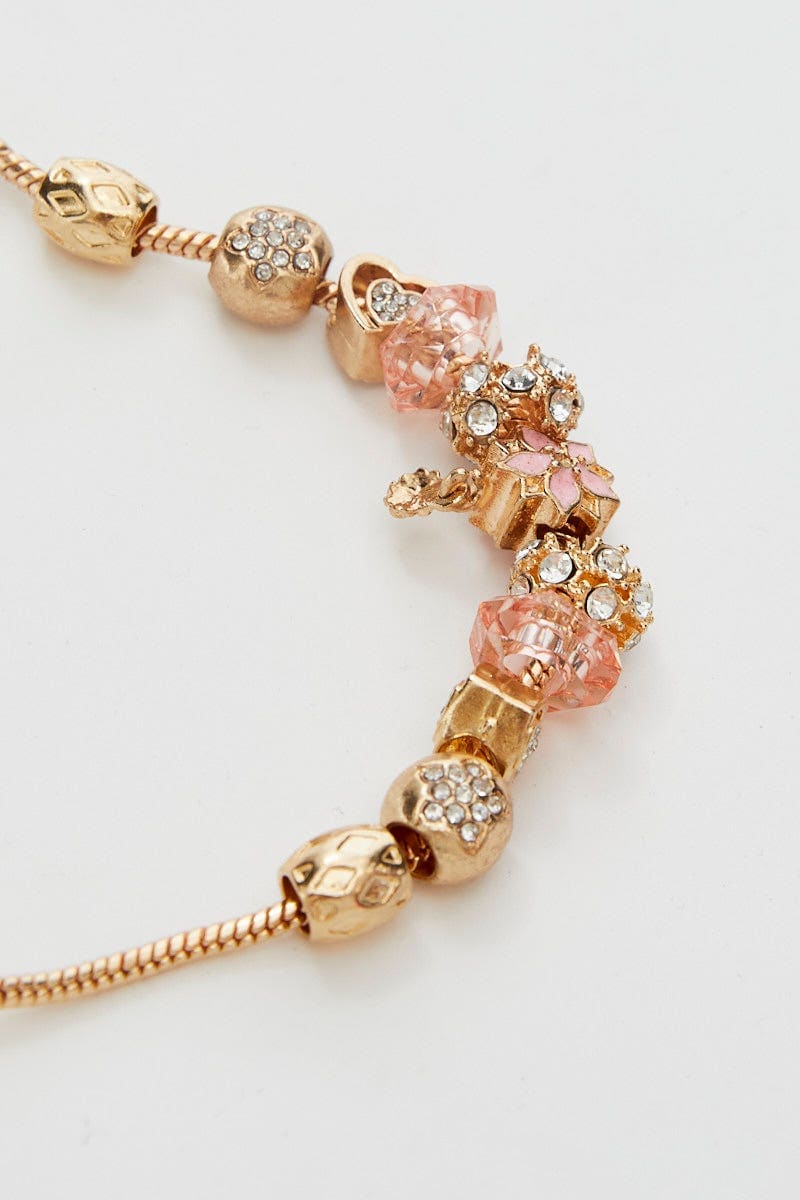 Gold Christmas Flower Charm Gold Plating Bracelet