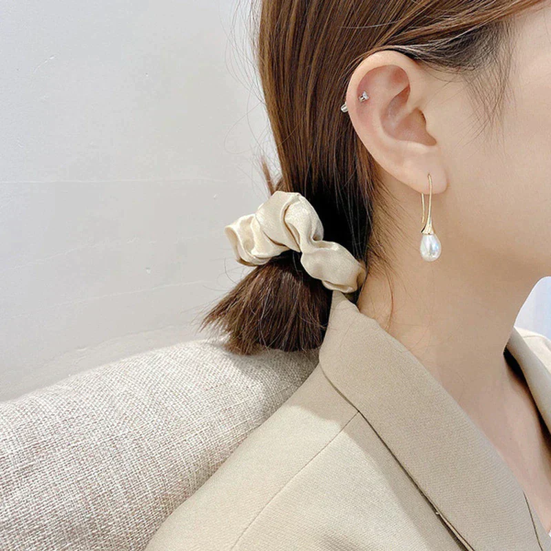 Pearl-Studded Drop Earrings