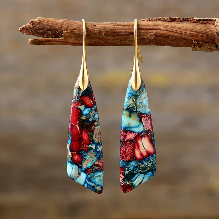 Colorful Stone Vintage Earrings