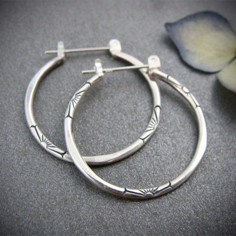 Silver Vintage Hoop Earrings