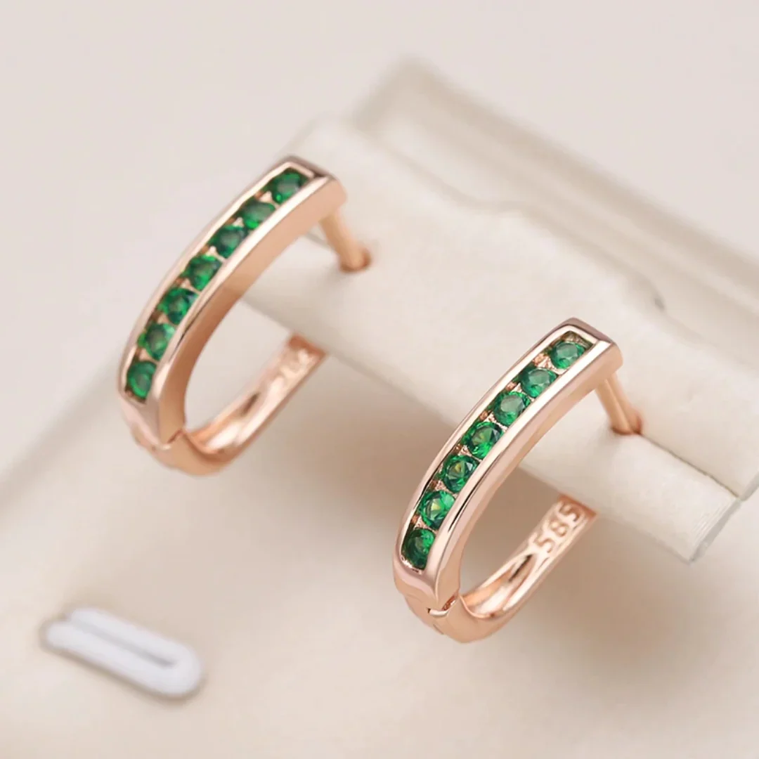 Chic Green Crystal Earrings