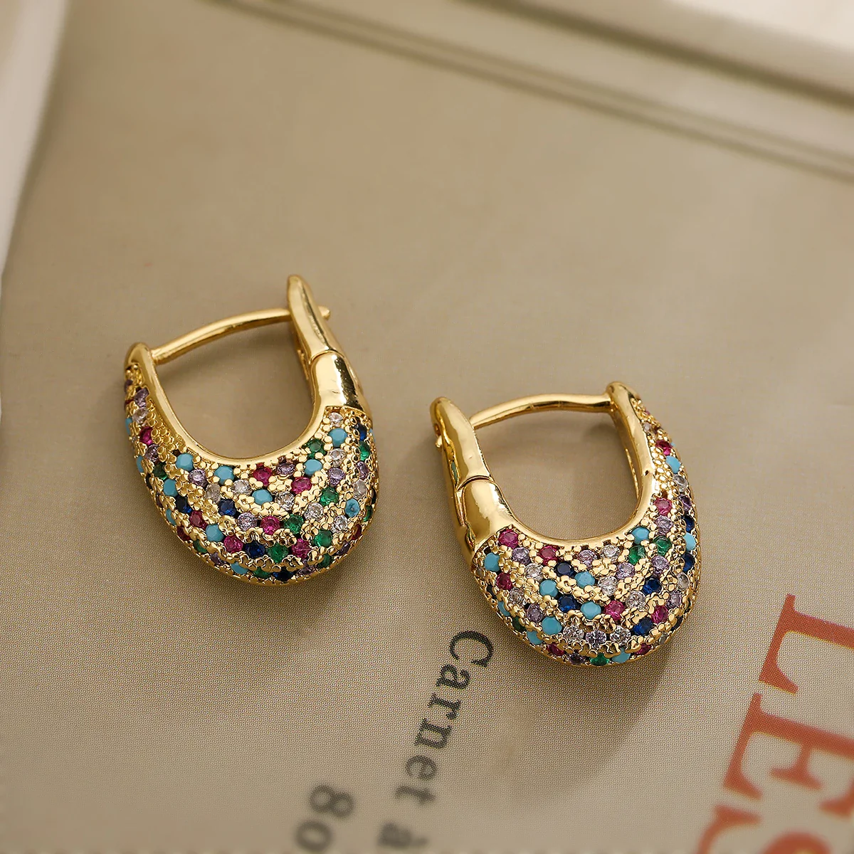 Colorful Crystal Earrings in Elegant Design