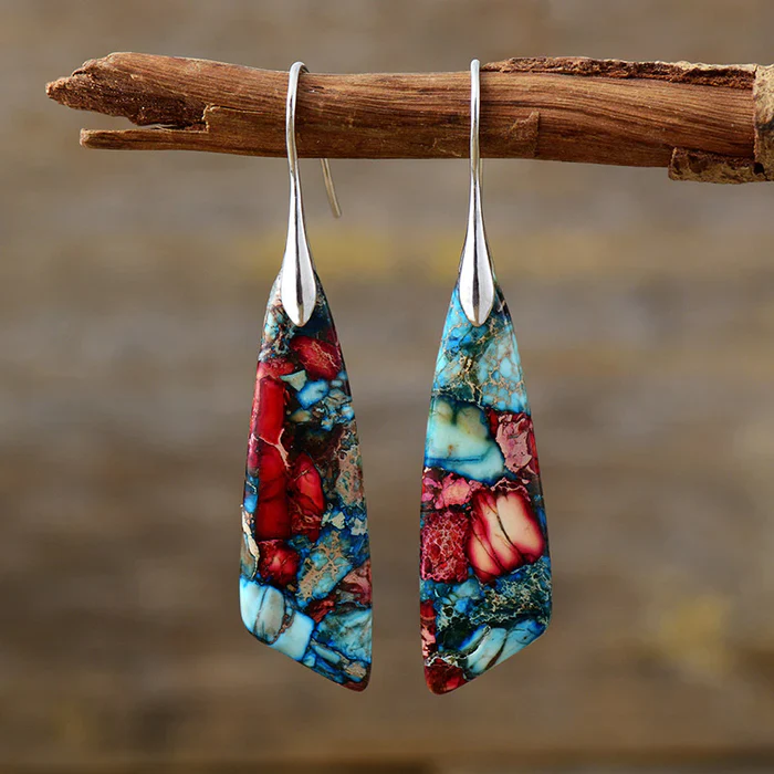 Colorful Stone Vintage Earrings