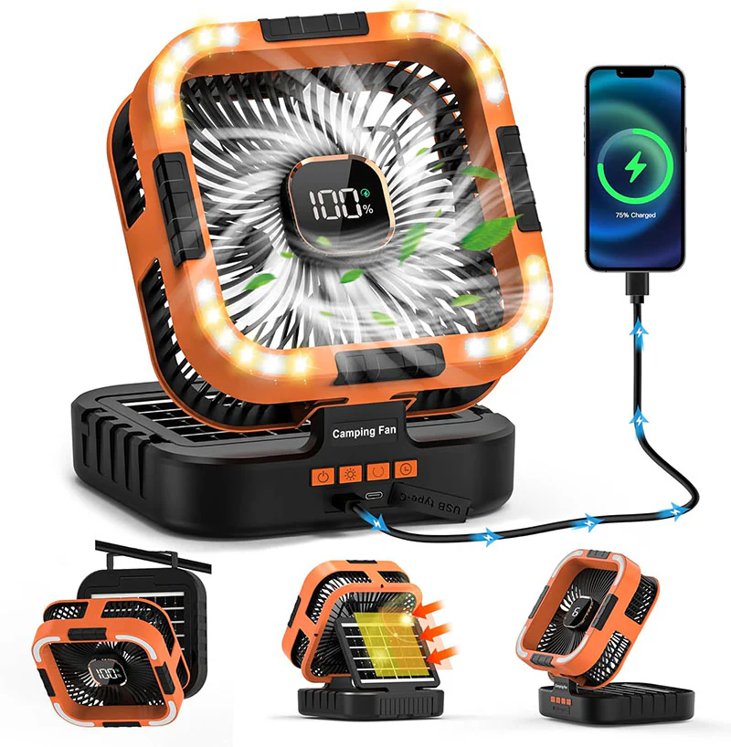 3 in 1 Solar Camping Fan