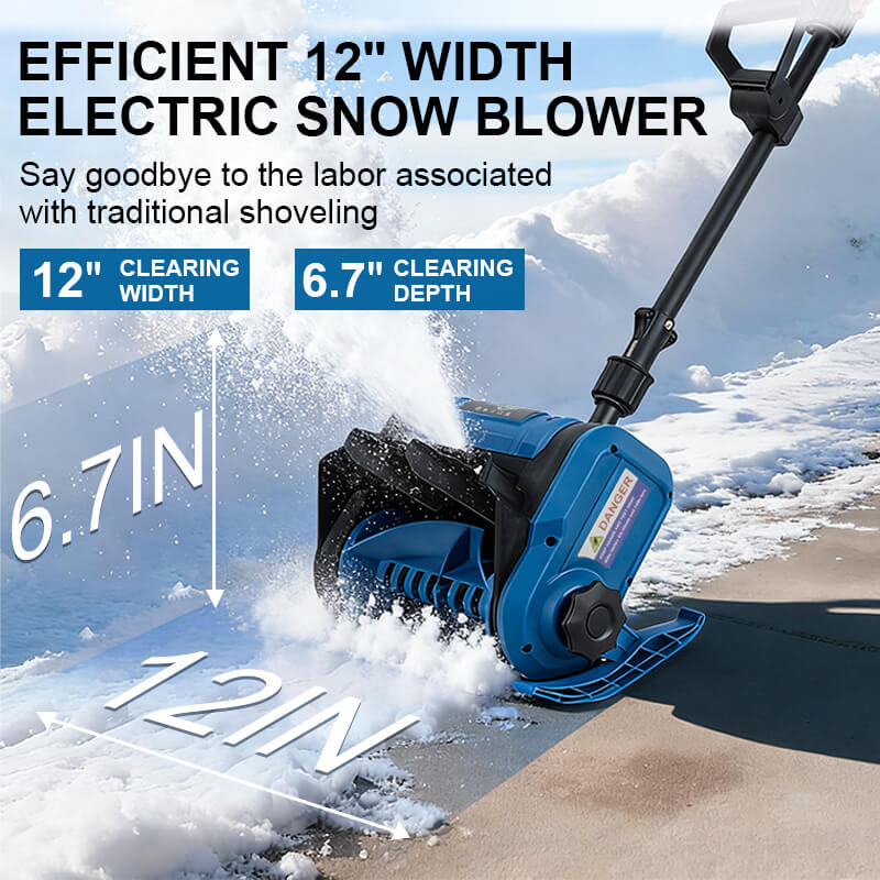 12 inches Cordless Snow Shovel with 2 Batteries