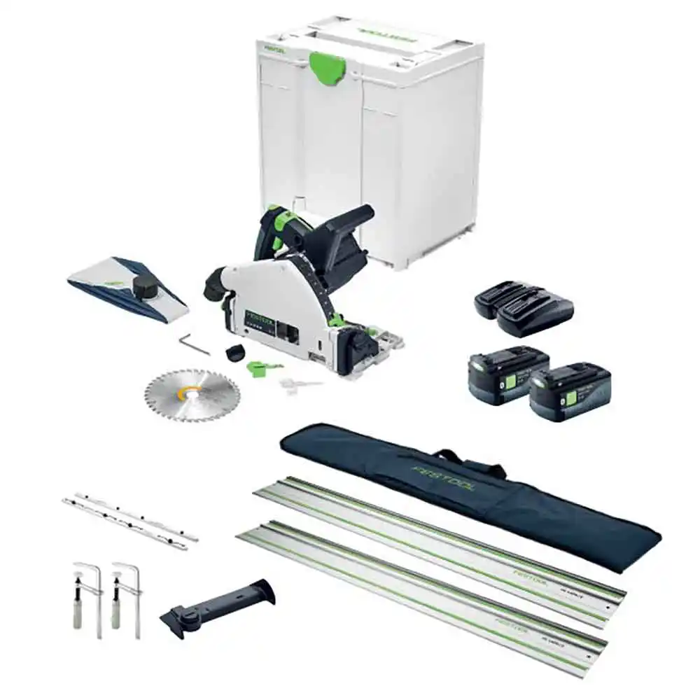 FESTOOL 18Vx2 Brushless 2 x 5.0Ah 160mm TSC 55K Plunge Saw Set F28110