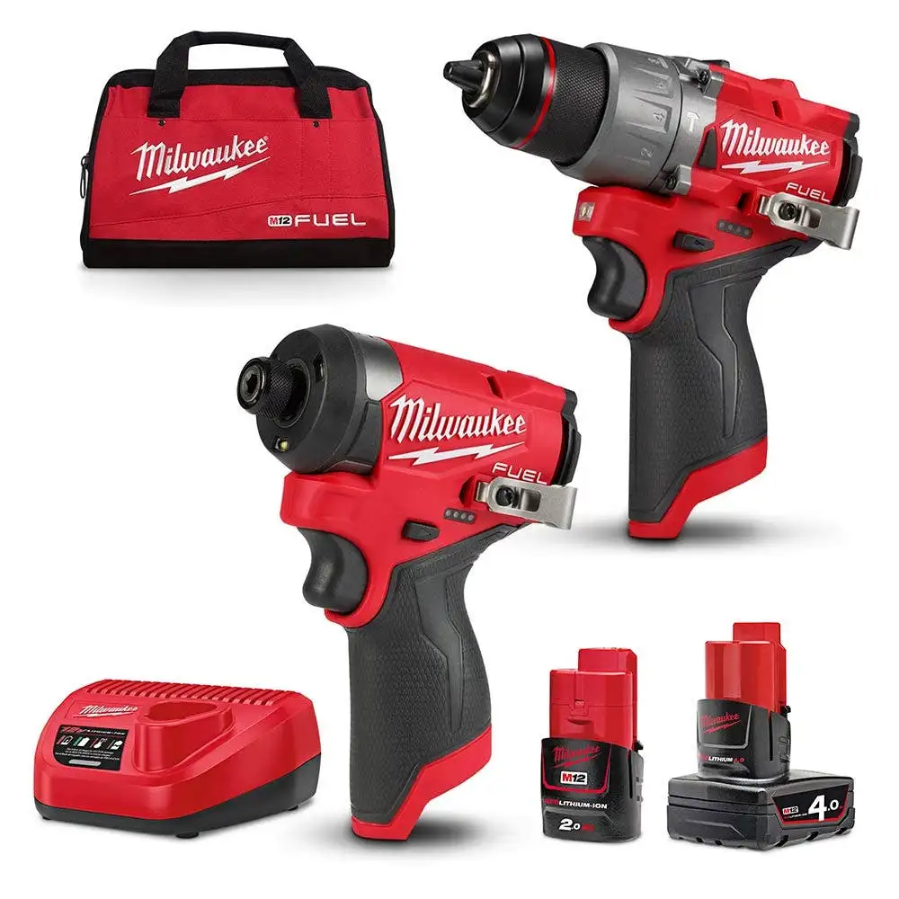 MILWAUKEE 12V 2 Piece 1 x 2.0Ah/1 x 4.0Ah Combo Kit Power Pack M12FPP2A2422B
