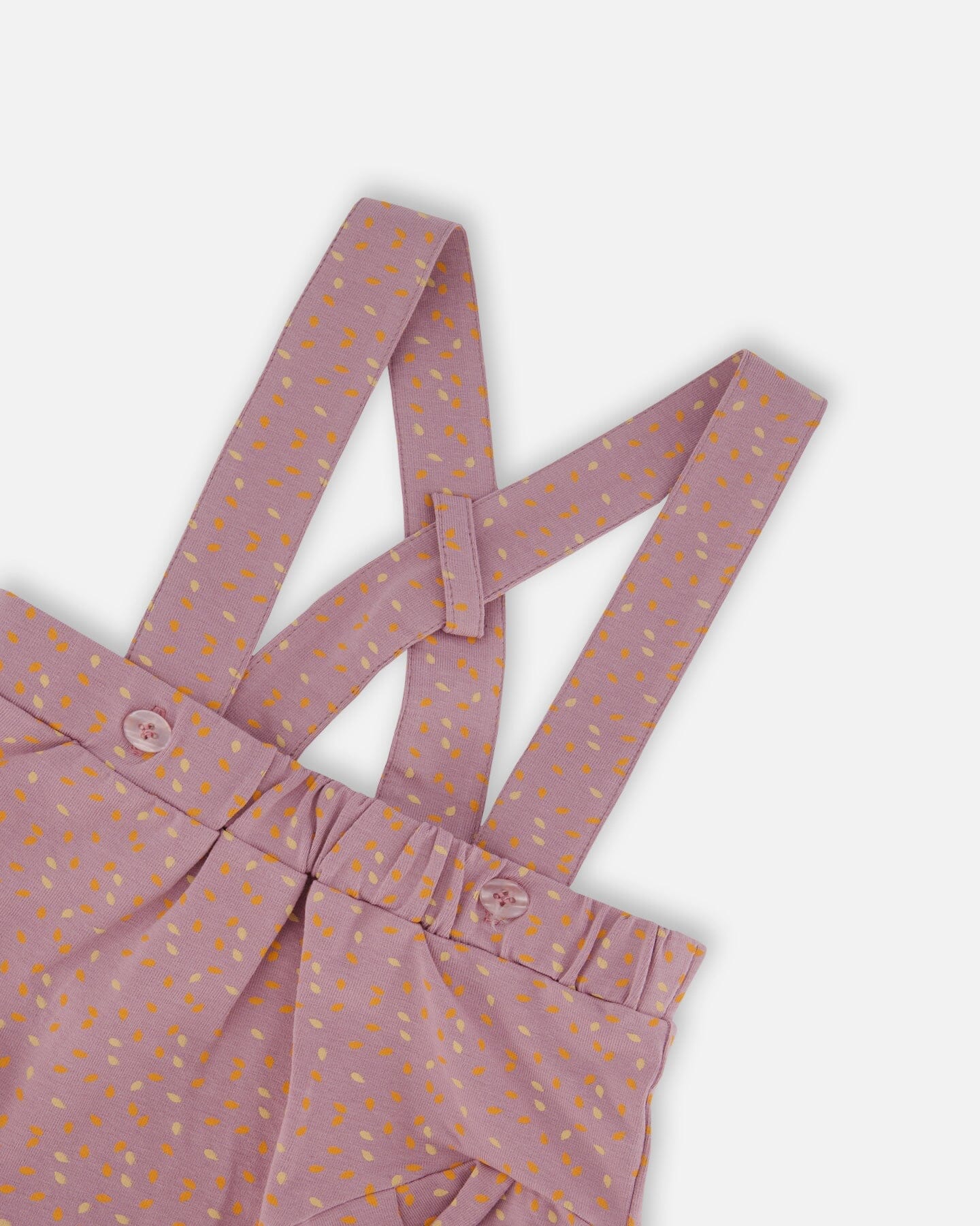 Printed Organic Cotton Onesie And Shortall Set Orange And Purple - Deux par Deux