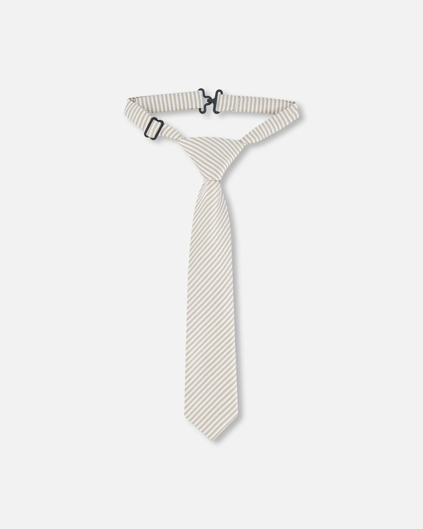 Neck Tie Light Taupe Striped - Deux par Deux