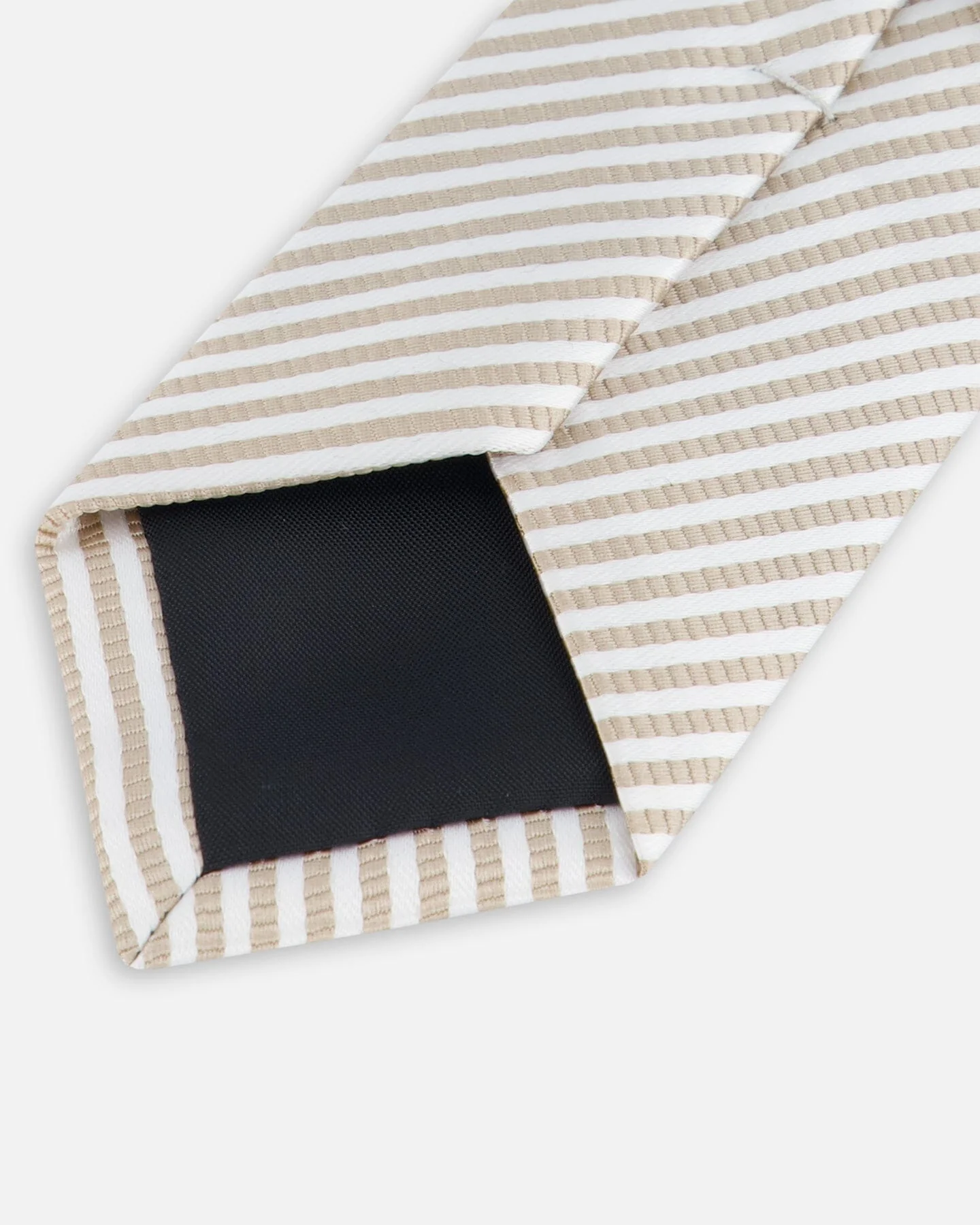 Neck Tie Light Taupe Striped - Deux par Deux