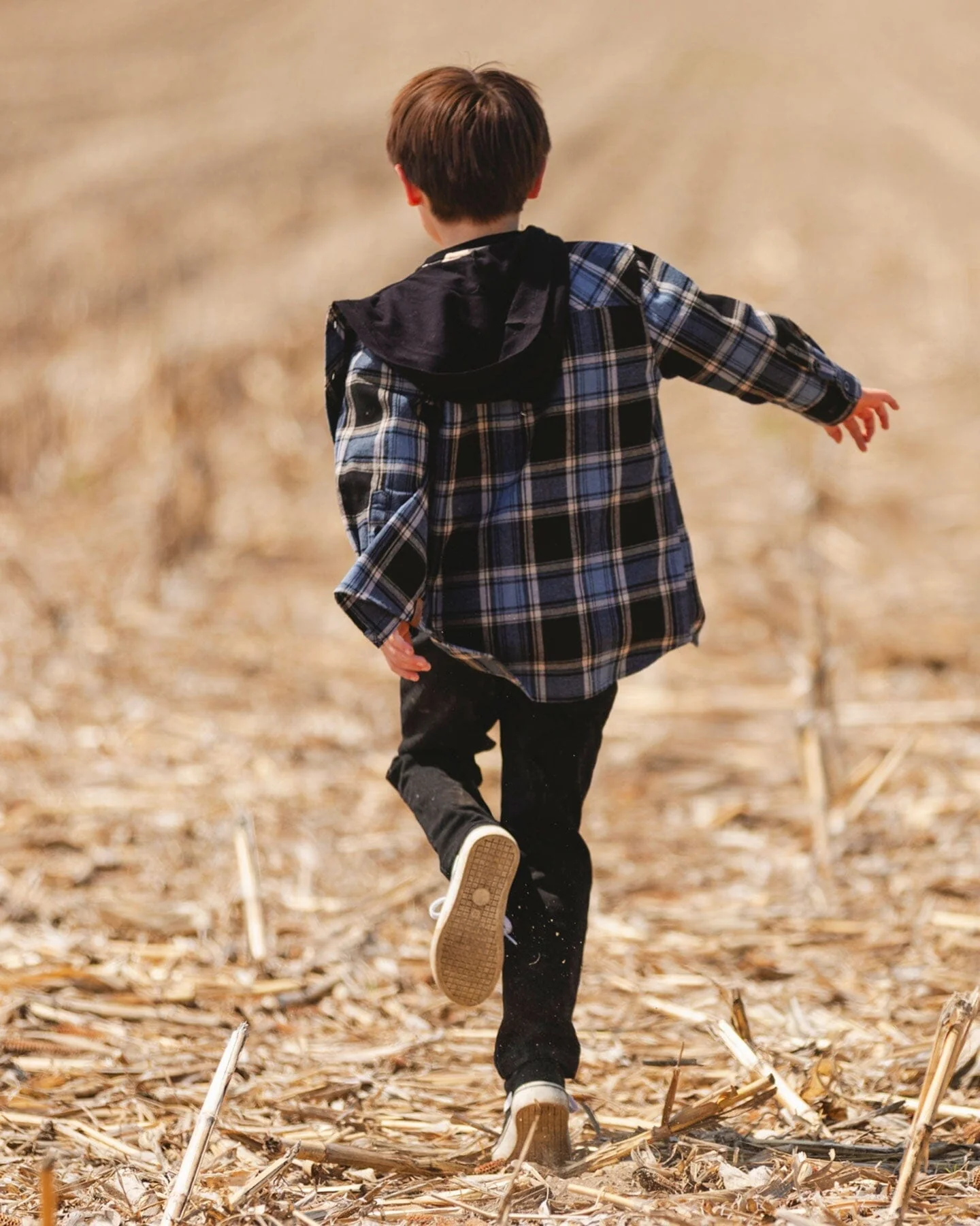 Long Sleeve Hooded Flannel Shirt Blue And Black - Deux par Deux