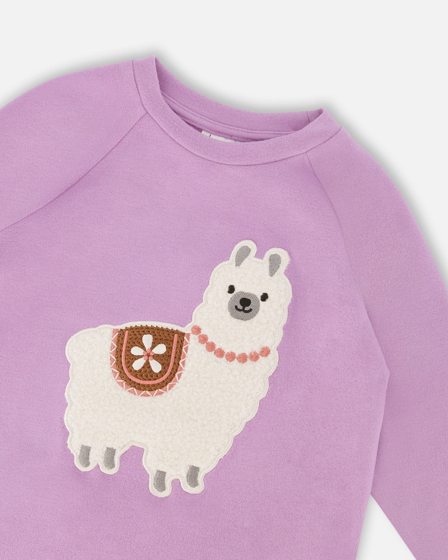 Super Soft Brushed Jersey Tunic Purple With Lama - Deux par Deux