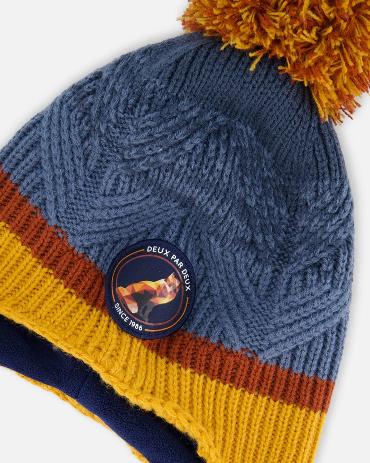 Peruvian Knit Hat Gradient Navy And Yellow - Deux par Deux