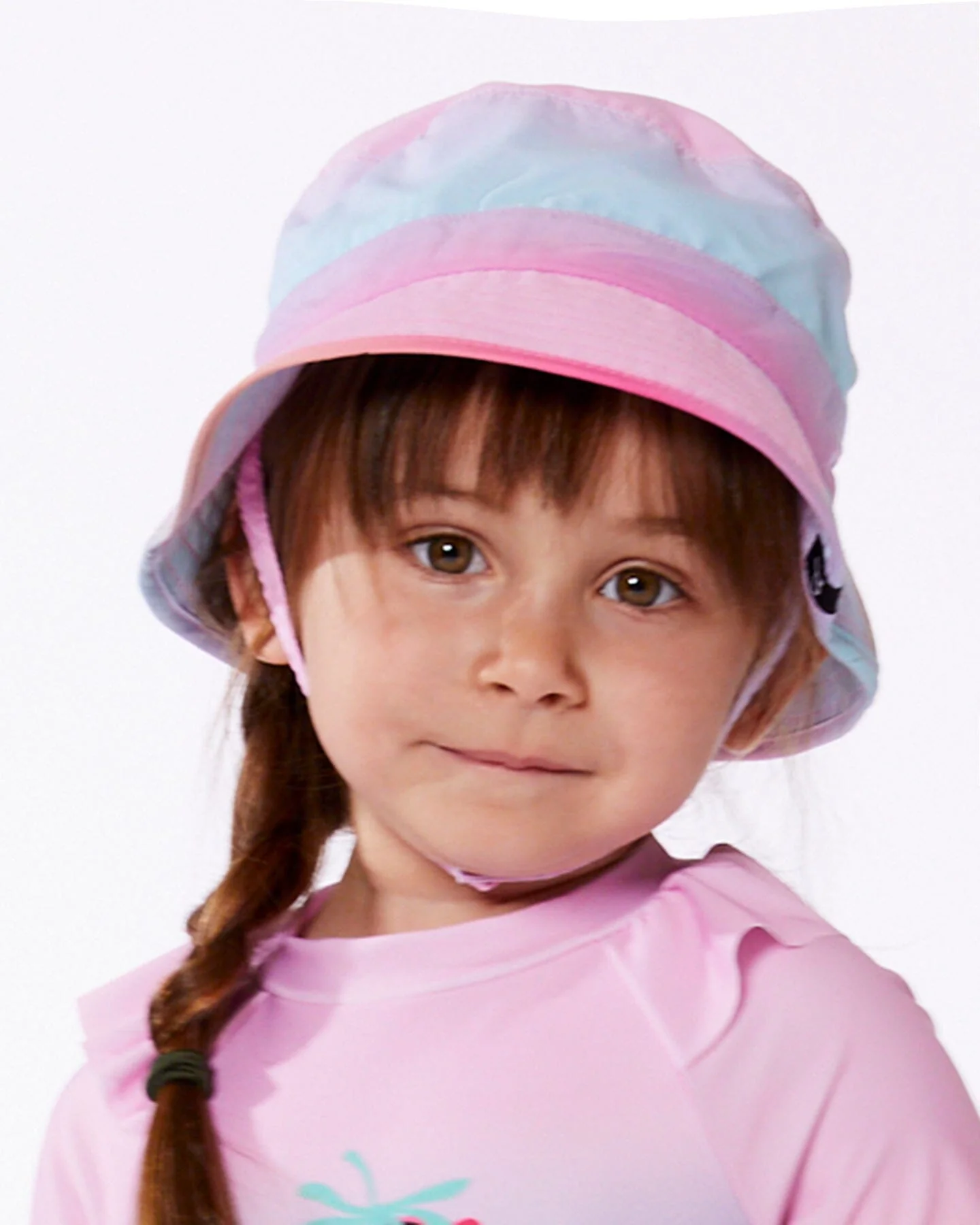 Printed Beach Sun Hat Pink, Orange, And Turquoise - Deux par Deux