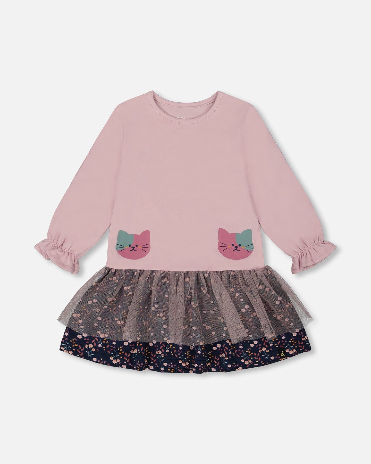 Bi-Material Dress Dusty Pink - Deux par Deux